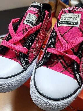 Brand New Pink/Black Canvas Sneakers